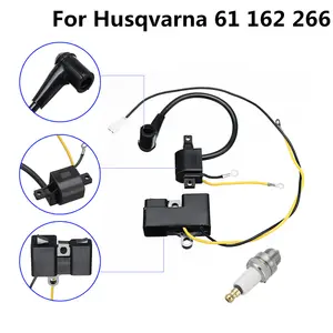 2 части катушка зажигания Набор свечей зажигания для Husqvarna 61 162 266 Jonsered 630 670 бензопилы старого типа катушка зажигания Комплект