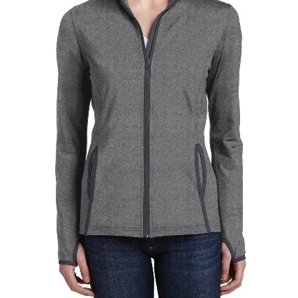 Спорт-ТЭК LST853 Дамы Спорт Уик контраст полный молнии куртка темно-серый Хизер и