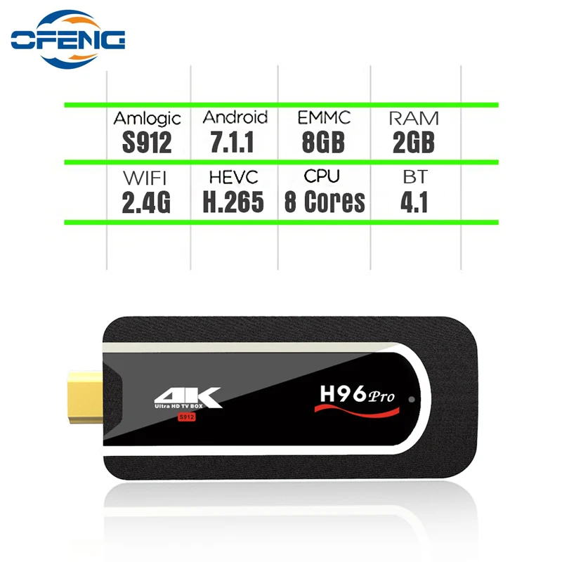 ТВ флешка H96 Pro на Android 7 1 Восьмиядерный процессор Amlogic S912 2 ГБ 8 16 ключ с двойным Wi Fi