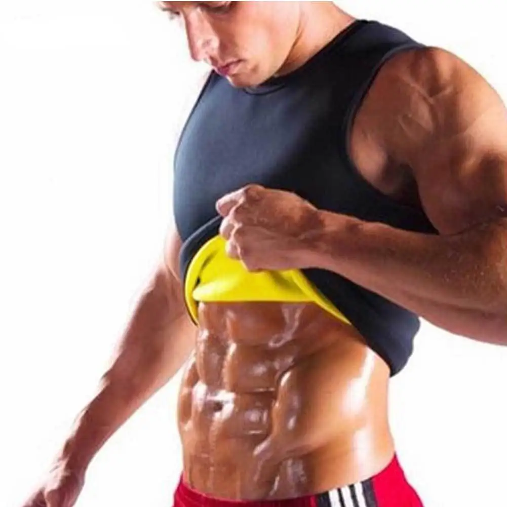 Mens Slimming Vest Sport Ultra Sweat Neoprene Gym Fitness Waist Training with Zipper Men Weight Loss Running | Мужская одежда