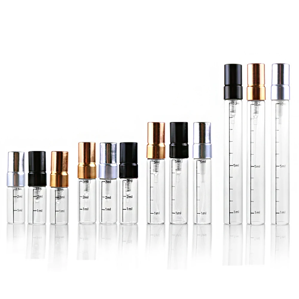 2ml 3ml 5ml Portable Mini Perfume Bottle Glass Empty Bottle Cosmetics Bottled Toner Spray Bottle