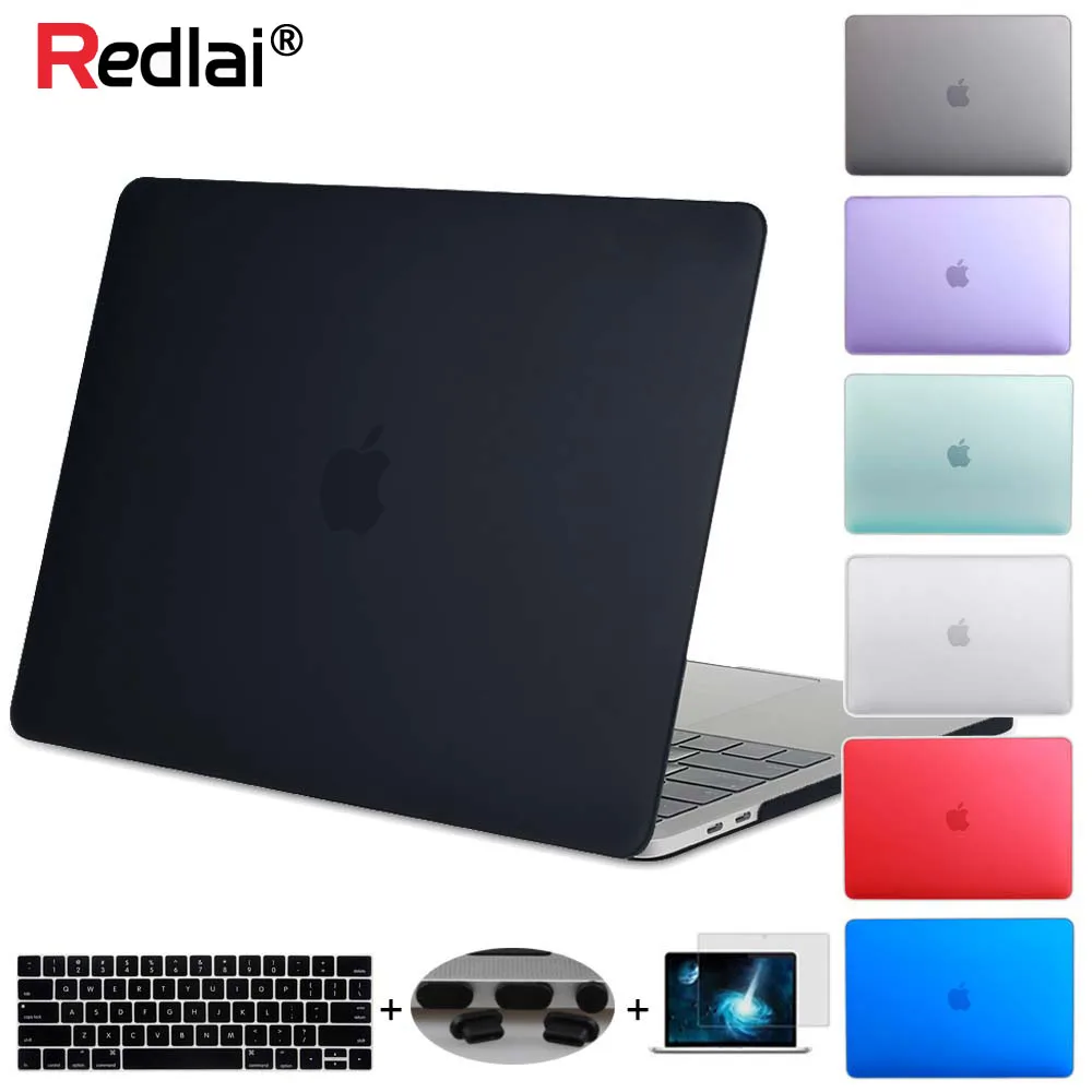 Гладкий матовый пластиковый жесткий чехол Redlai для MacBook Air Pro Retina 11 12 13 15 16 дюймов