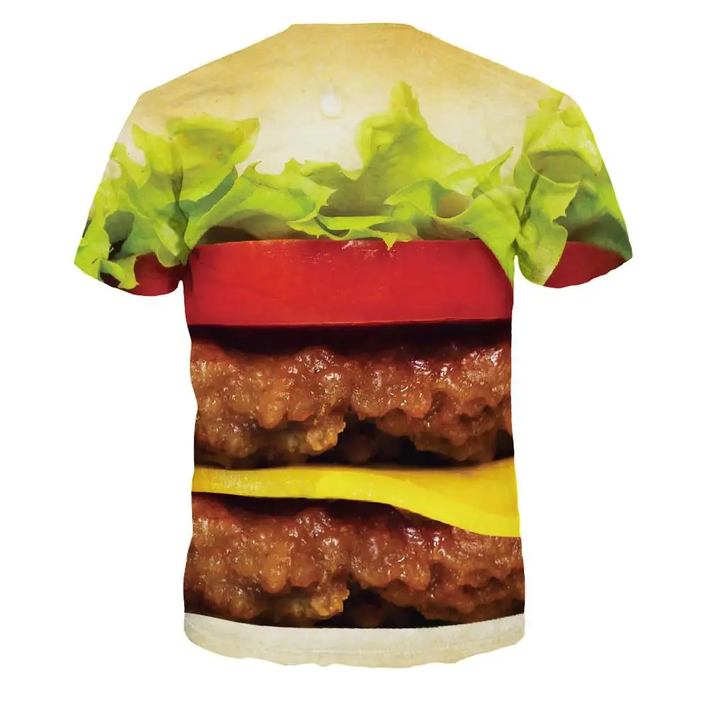 Новый большой Mac Burger 3D Печатный Топ Мужская футболка с коротким рукавом и круглым