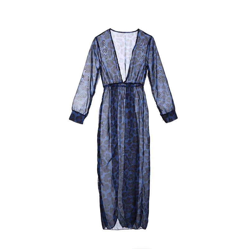 Женский сексуальный комплект бикини из шифона с леопардовым принтом свободный