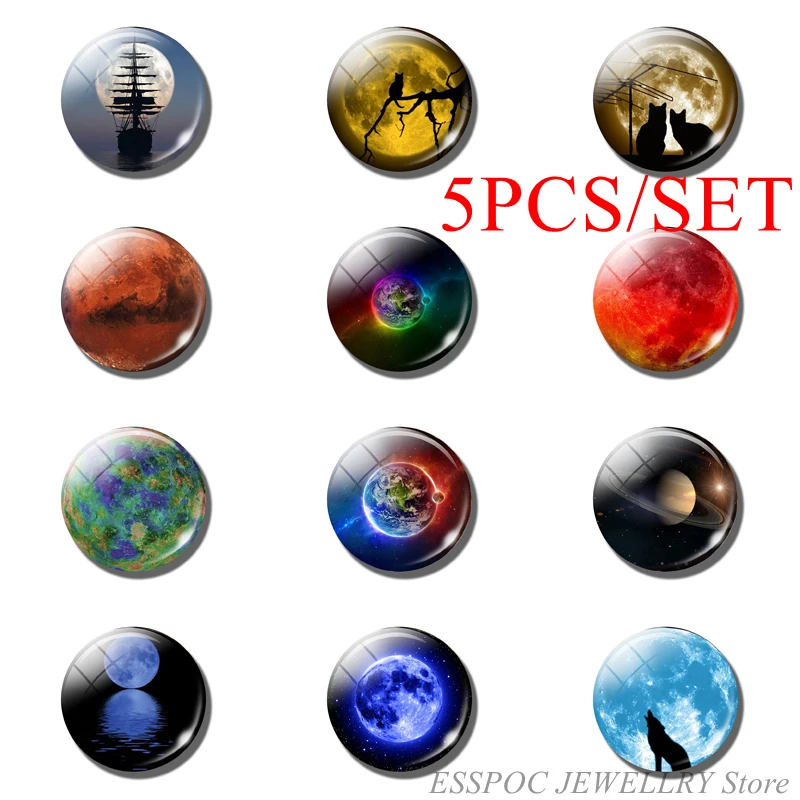 5 шт./компл. синий полная луна и кошка-парусник 25 мм фотоаксессуары для