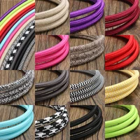 new 5m 2 cord 0 75cm colorful vintage retro twist braided fabric light cloth cable electric wire chandelier pendant lamp wires