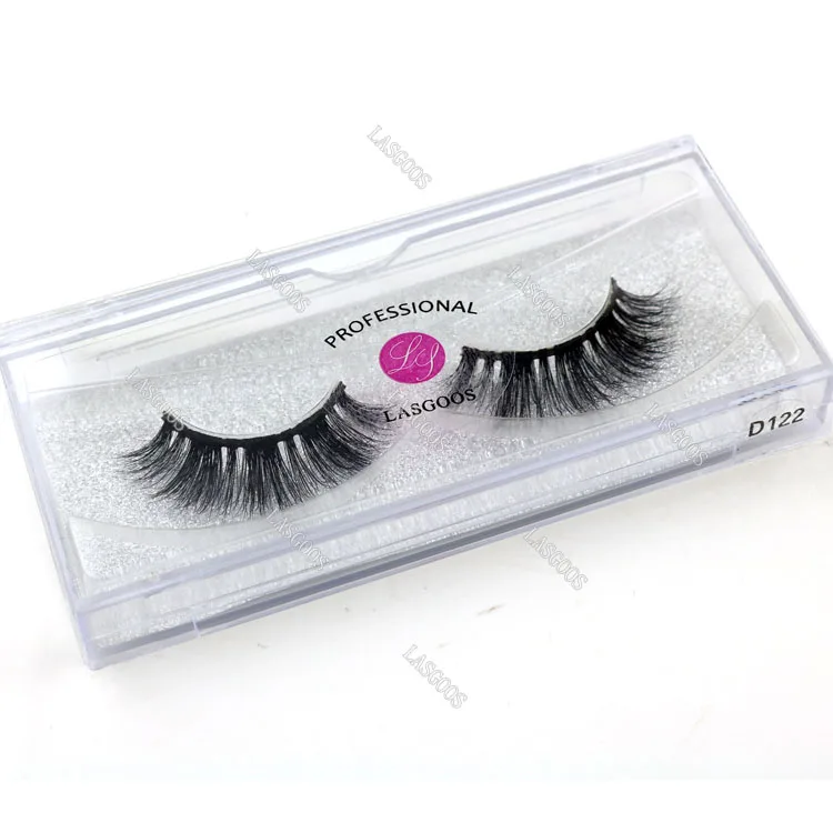 LASGOOS 4 x Boxed Mink Fur 3D Multi Layer Cross Short Popular Eye Lashes Fake Eyelashes D126 D102 D122 D123 | Красота и здоровье