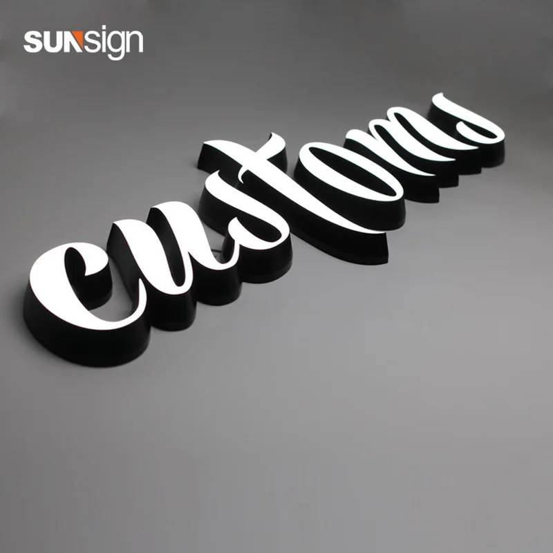 Uber light up sign Waterproof acrylic face lit led letters illuminated exterior business signage letters