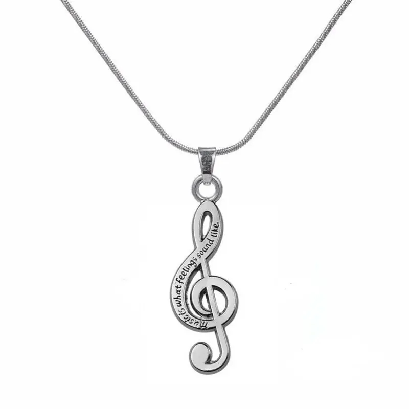 Женское Ожерелье с музыкальными нотами Treble Clef ожерелье цветной цепочкой