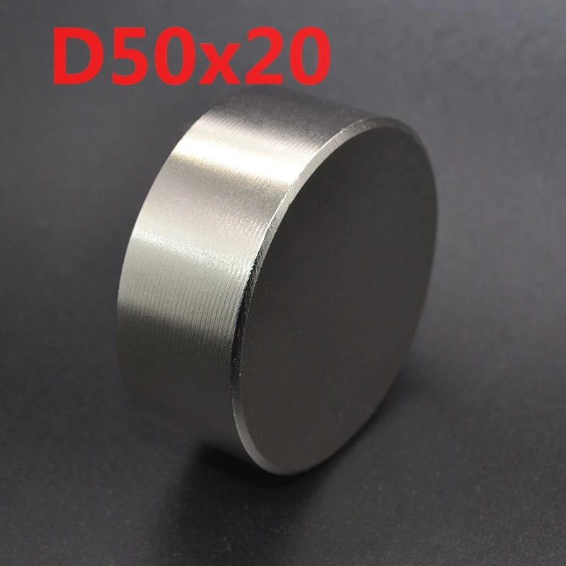 

1pcs N52 Neodymium magnet 50x20mm super strong round disc Rare earth powerful gallium metal magnets water meters speaker