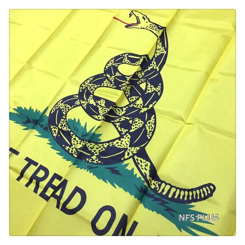 Американский флаг Gadsden не Рисунок змеи черный желтый полиэфир 3x5 футов