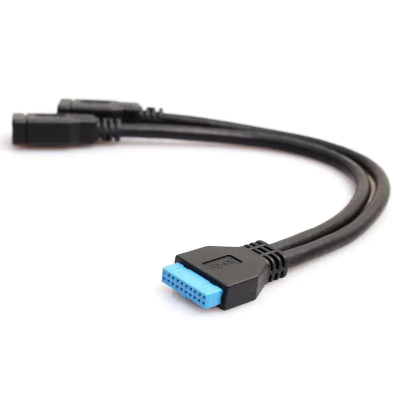 REXLIS материнская плата USB3.0 удлинитель 20pin к двойному гнездовой кабель адаптера/USB 3