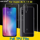 Переднеезаднее полное покрытие, Прозрачная мягкая пленка из ТПУ, Защита экрана для Xiaomi Mi 9  9 SE, изогнутые детали (не закаленное стекло)