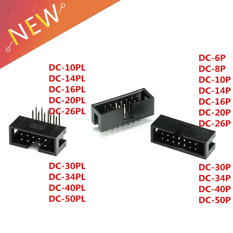 10 шт. прямоугольные Разъемы 2 54 мм IDC JTAG DC3 6P 8P 10P 14P 16P 20P 26P 30P 34P 40P 50P|Соединители| |