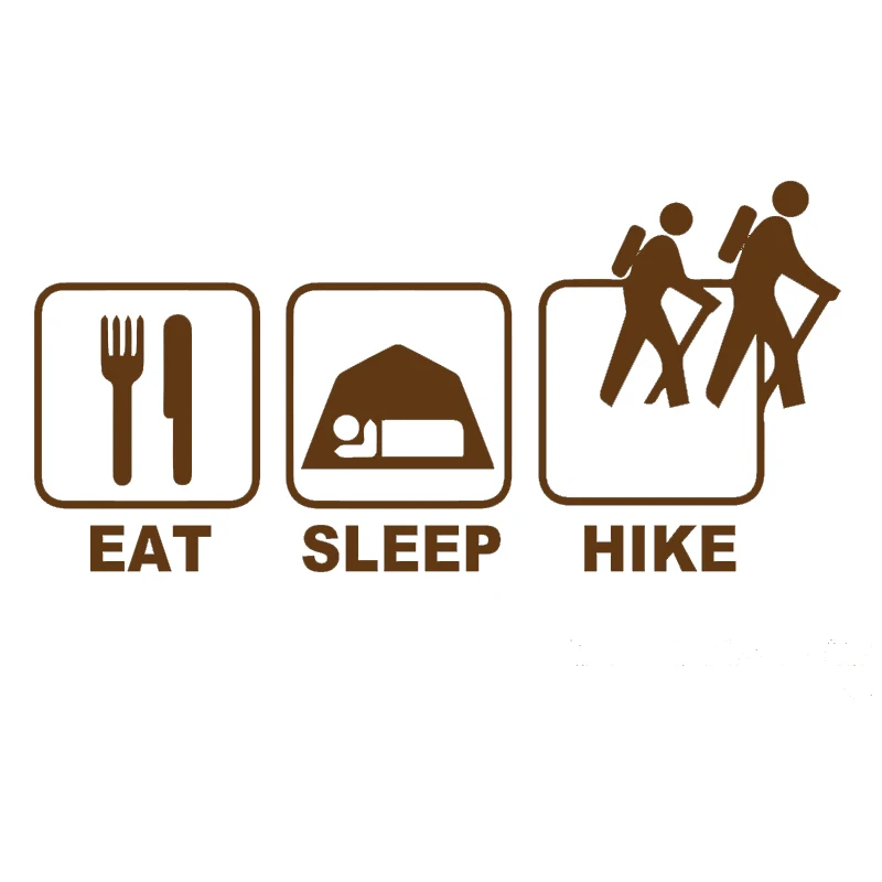 

Виниловая наклейка с надписью «Eat Sleep Hike»