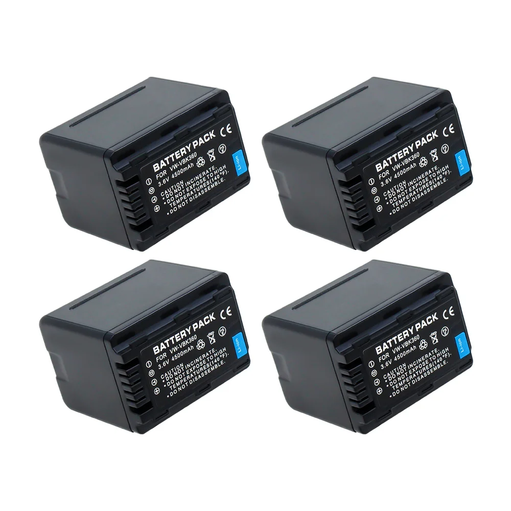 4 шт. VW VBK360 Li Ion bateria зарядное устройство набор для Panasonic HDC TM40 TM41 TM55 TM60 TM80 TM90 SD40