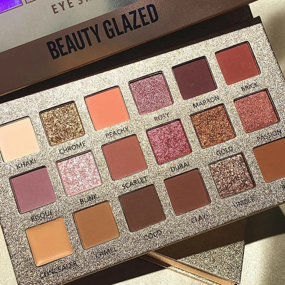 Beauty Glazed палитра теней для век 18 цветов нюдовые блестящие пигментные дымчатые