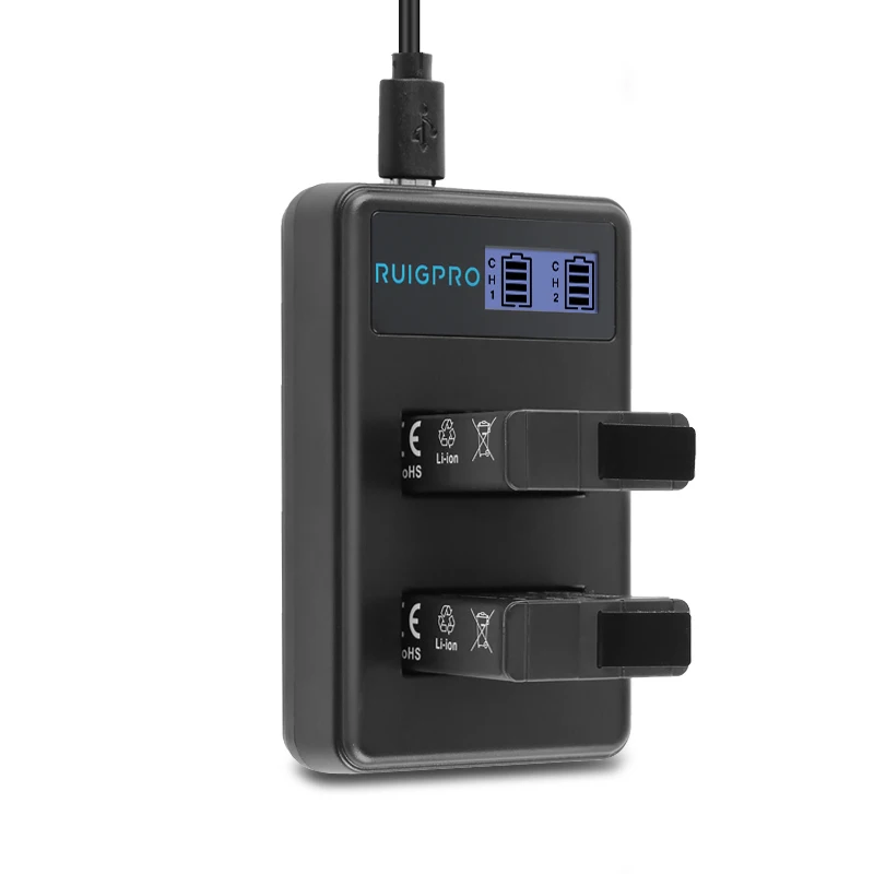 2 шт. AHDBT501 Hero5 Батарея Akku + USB светодиодный 3 Порты и разъёмы Зарядное устройство с