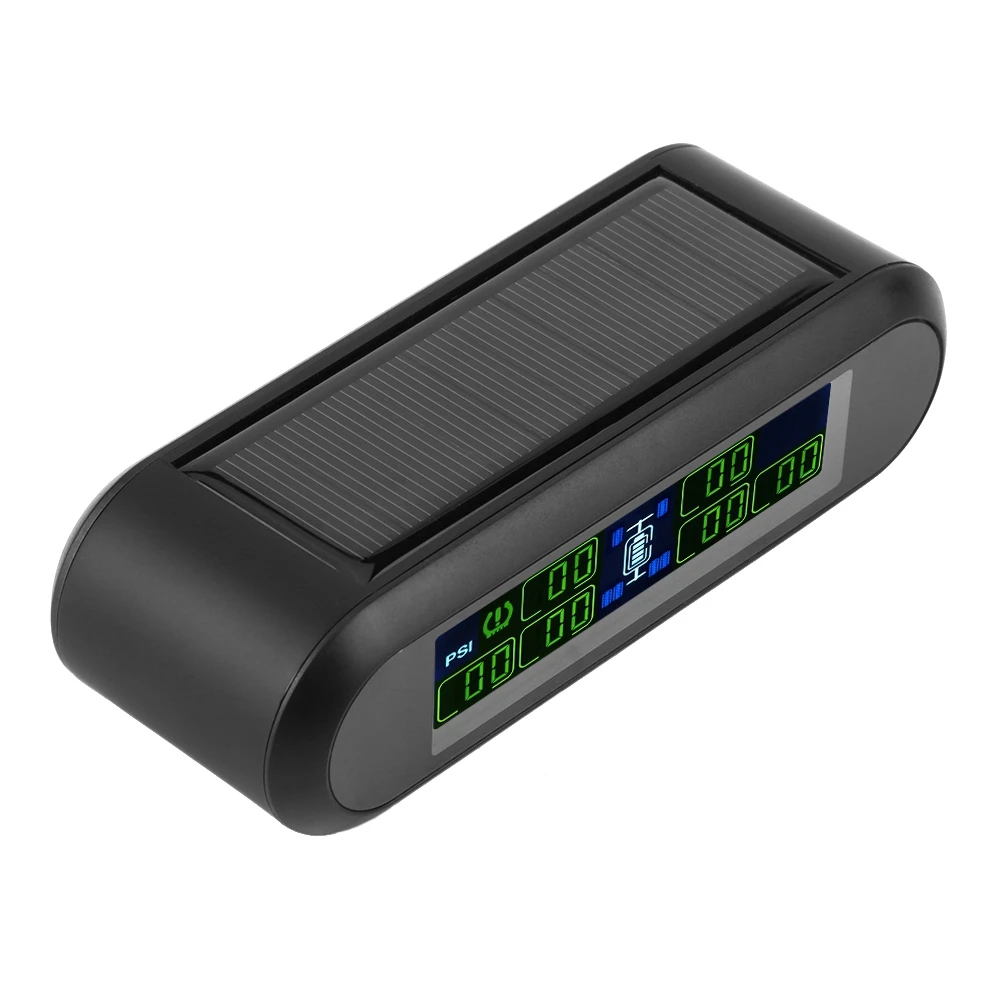 1 комплект беспроводная Солнечная TPMS система контроля давления в шинах ЖК