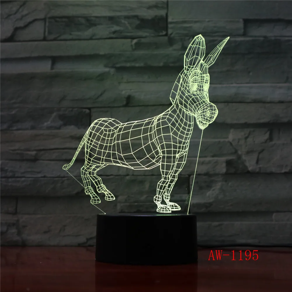 Ретро Животное украшение олень 3D USB СВЕТОДИОДНАЯ Лампа Олень цвета меняющий