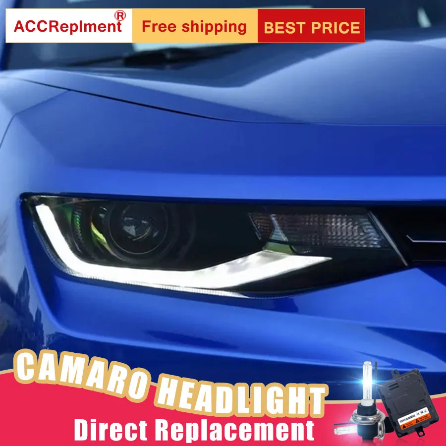 2 шт. светодиодный ные фары для Chevrolet Camaro 2014-2015 Автомобильные ангельские глазки