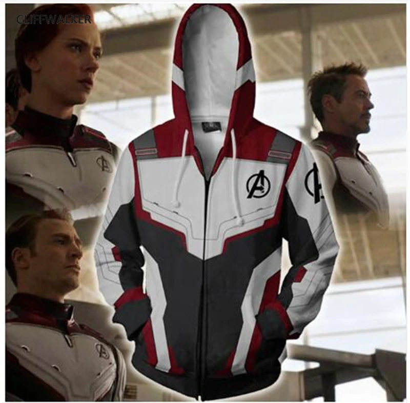 Avengers Endgame 4 Quantum Realm 3d Print Hoodies Men Loose Pullover Sweatshirts Zipper Hoodie Cosplay Pocket Streetwear Tops | Мужская