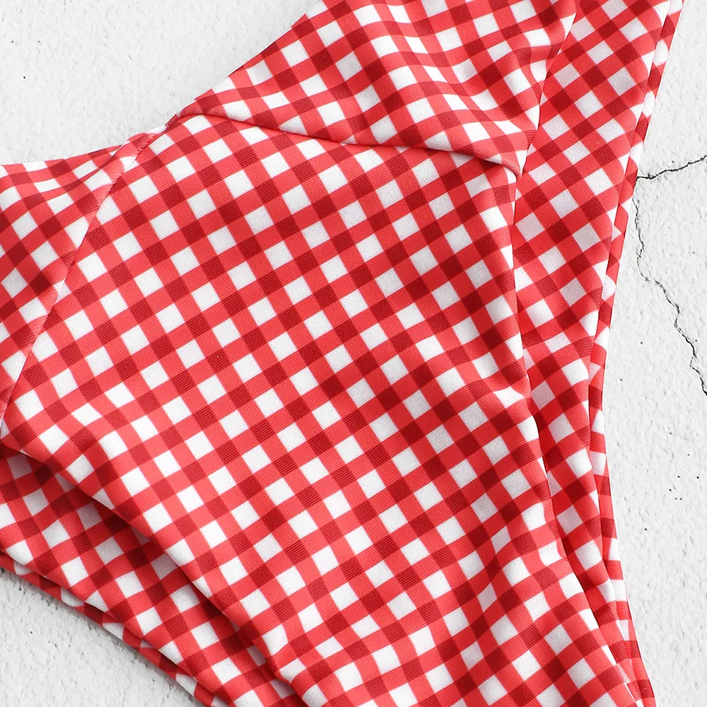 Комплект бикини с узлом спереди и высоким вырезом|Купальники| |