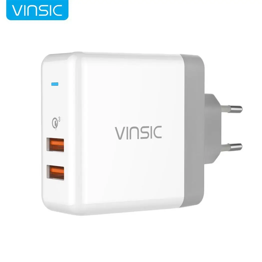 36 Вт двойное зарядное устройство 3 0 VSCW215W Белый USB 2 x Быстрая зарядка в любом месте