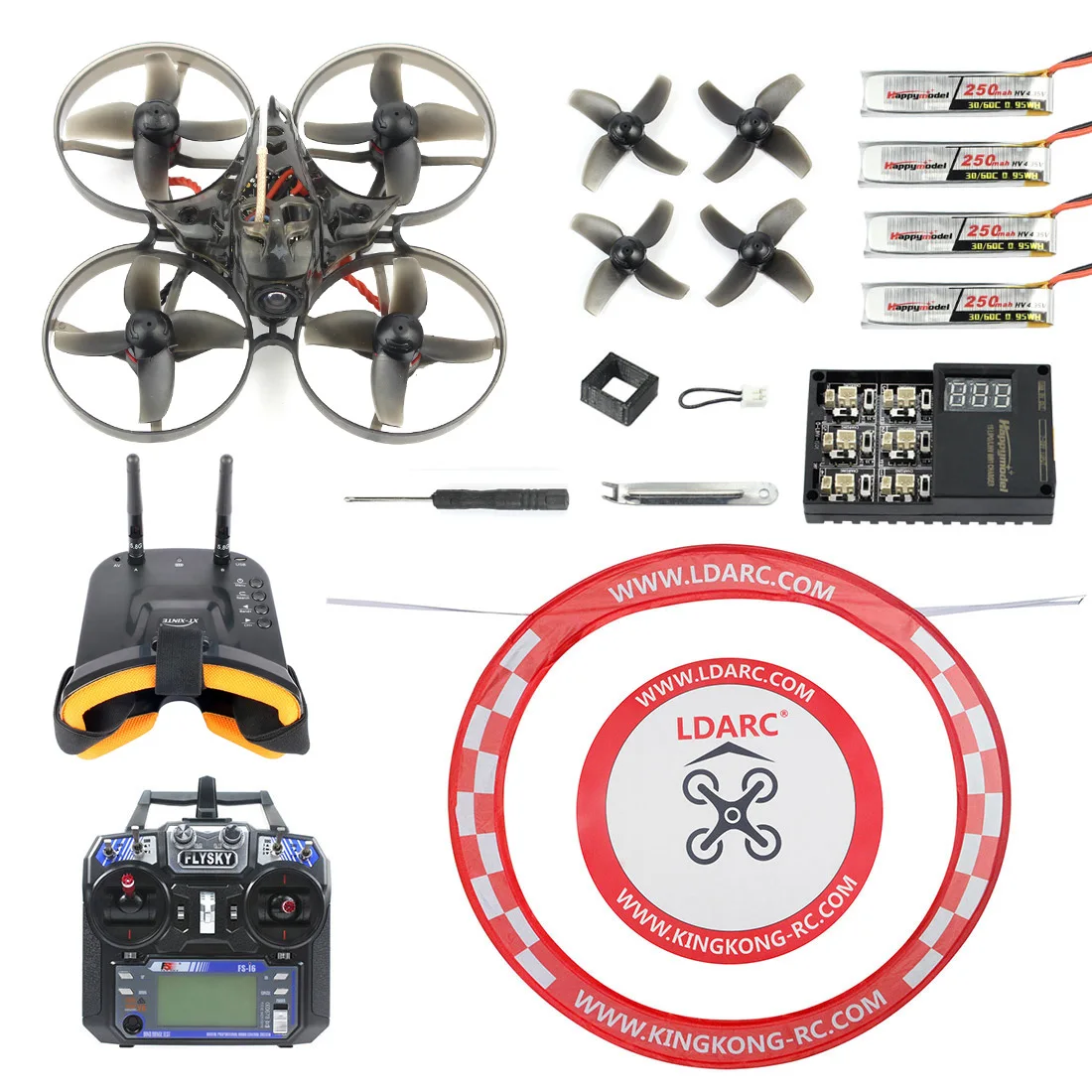 Квадрокоптер Mobula7 V2 RTF 75 мм Crazybee F3 Pro OSD 2S BWhoop FPV с часами FPV/очками Arch фартук FS I6 пульт