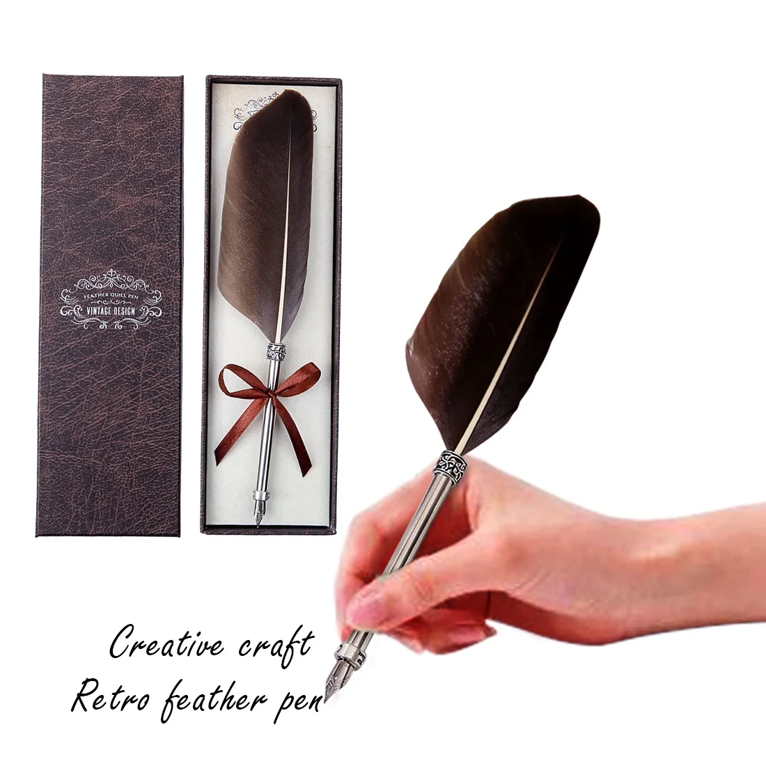 AAAJ креативная винтажная перьевая ручка с гравировкой металлическая подписью