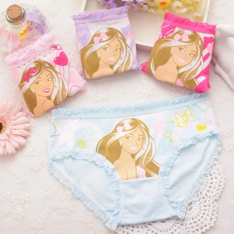 4 шт./лот новый шаблон девушки трусы Чистый хлопок Дети треугольные кальсоны
