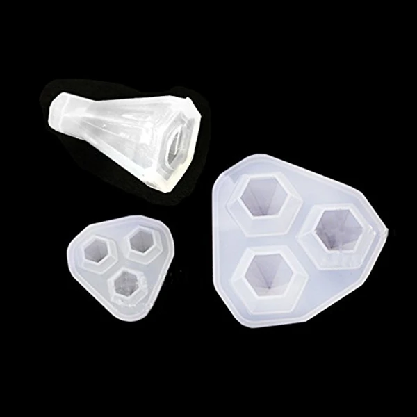 3Pcs Diamond Three Pyramid Shape DIY Silicone Mold Jewelry Pendant Necklace Resin Beading Casting Mould for Craft Making | Украшения и