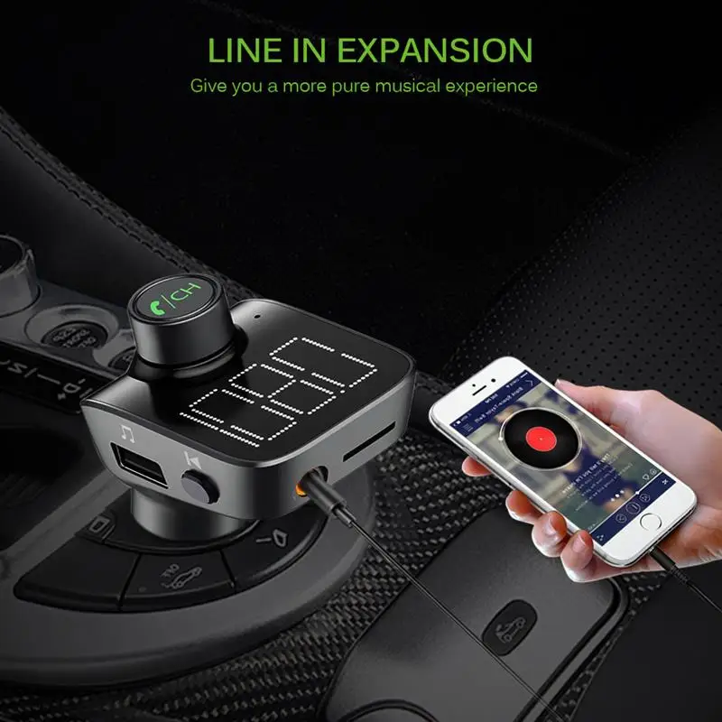 Автомобильный беспроводной Bluetooth FM трансмиттер с ЖК дисплеем|Автомобильный