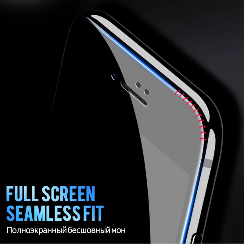 9D защита на весь экран с закругленными краями для iPhone 6S 7 8 6 X XS закаленное стекло для iPhone X 6S 7 8 6 Plus Защитная стеклянная пленка