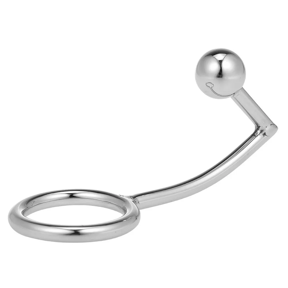 Stainless Steel Anal Plug With Ball & Cock Ring Butt Hook 45mm Prostate Massager Fetish Adult Sex Toys For Couples Gays|Анальные