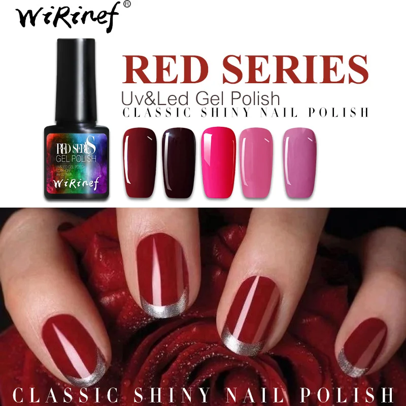 WiRinef серия Blood Red UV Гель лак отмачиваемый Чистый Цвет для нейл арта праймер гель
