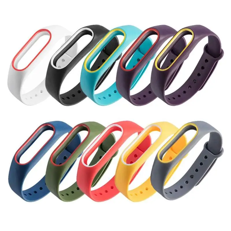 10 цветов силиконовый браслет на запястье для Miband 2 Силиконовый 220 мм сменный