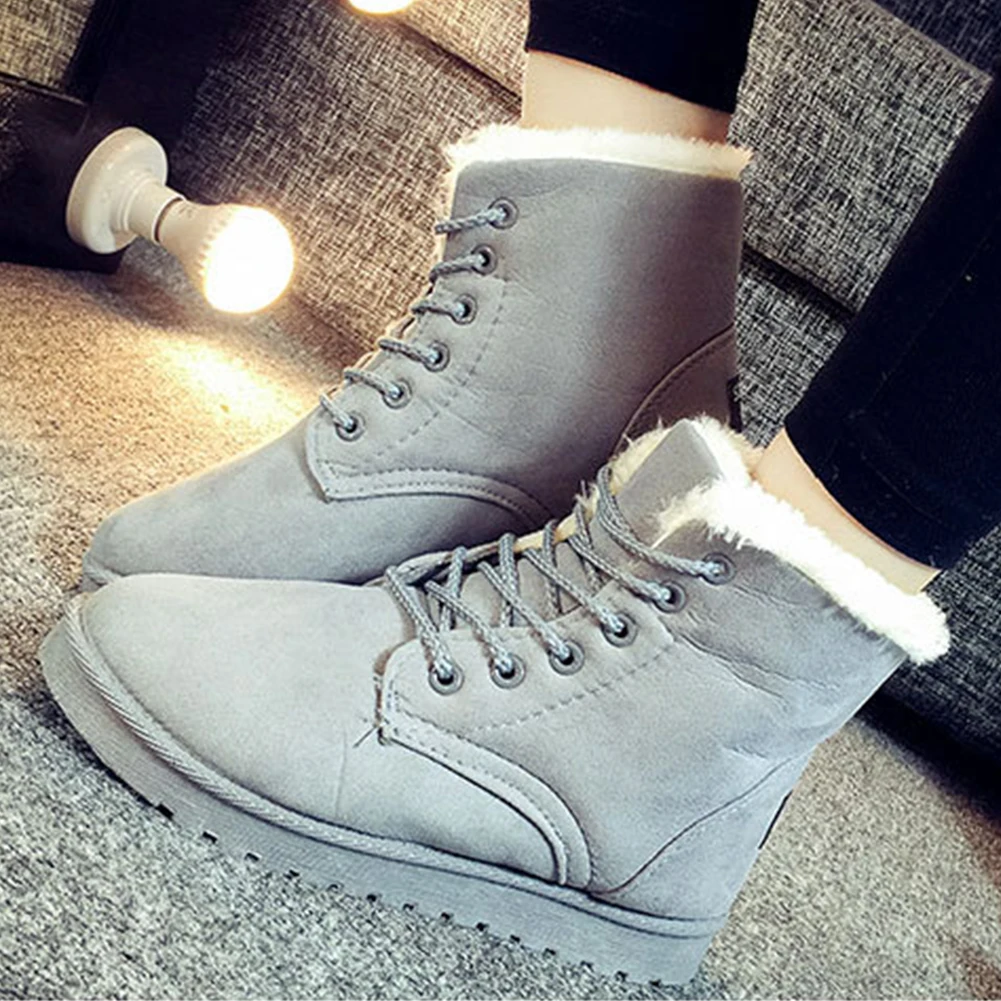 Ботильоны модная осенне зимняя замшевая обувь на шнуровке zapatos mujer botas