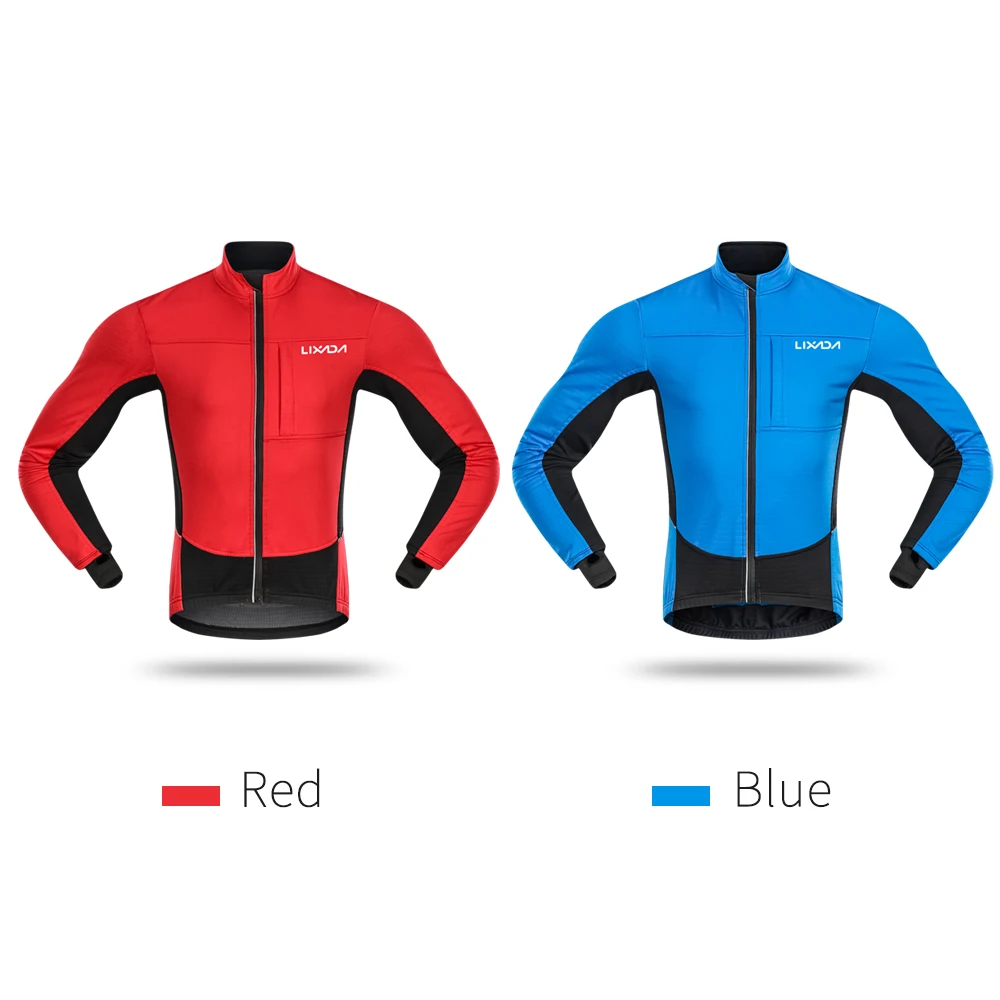 Lixada Men's Windproof Cycling Jacket Running Clothing Sportswear Coat Winter Thermal Polar Fleece MTB Bicycle Riding | Спорт и