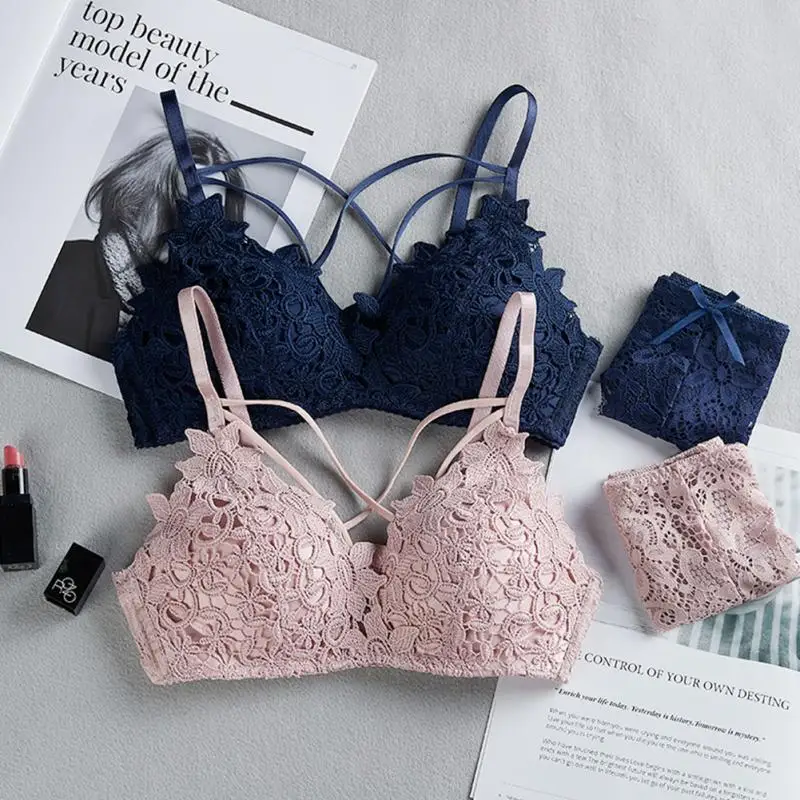 Женский сексуальный кружевной бюстгальтер из 2 предметов нижнее белье без