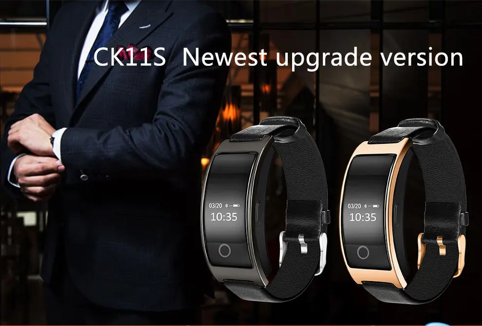 Смарт браслет CK11S кожа кровяное давление часы монитор сна спортивные SMS звонки