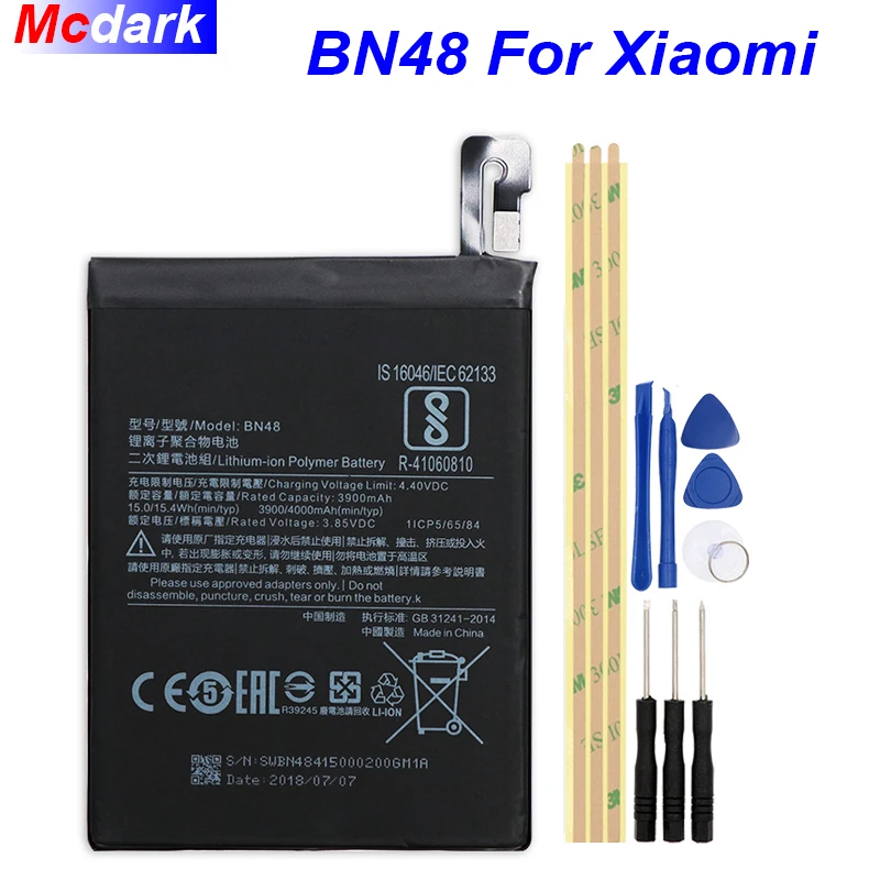 Mcdark 3900/4000 мАч BN48 Аккумулятор для Xiaomi Batterie Bateria AKKU ACCU PIL мобильный телефон +