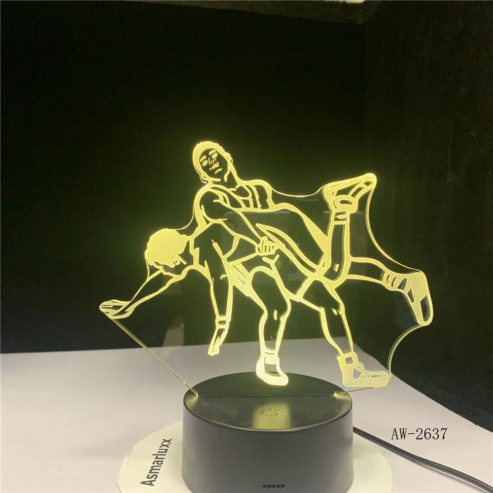 3D Светодиодная лампа для борьбы с дзюдо ночные светильники питанием от USB