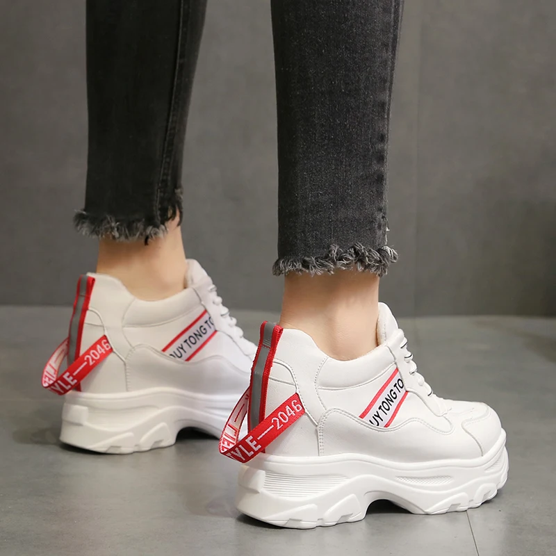 Женские кроссовки из ПУ кожи на танкетке 2019 см|Женские и кеды| |