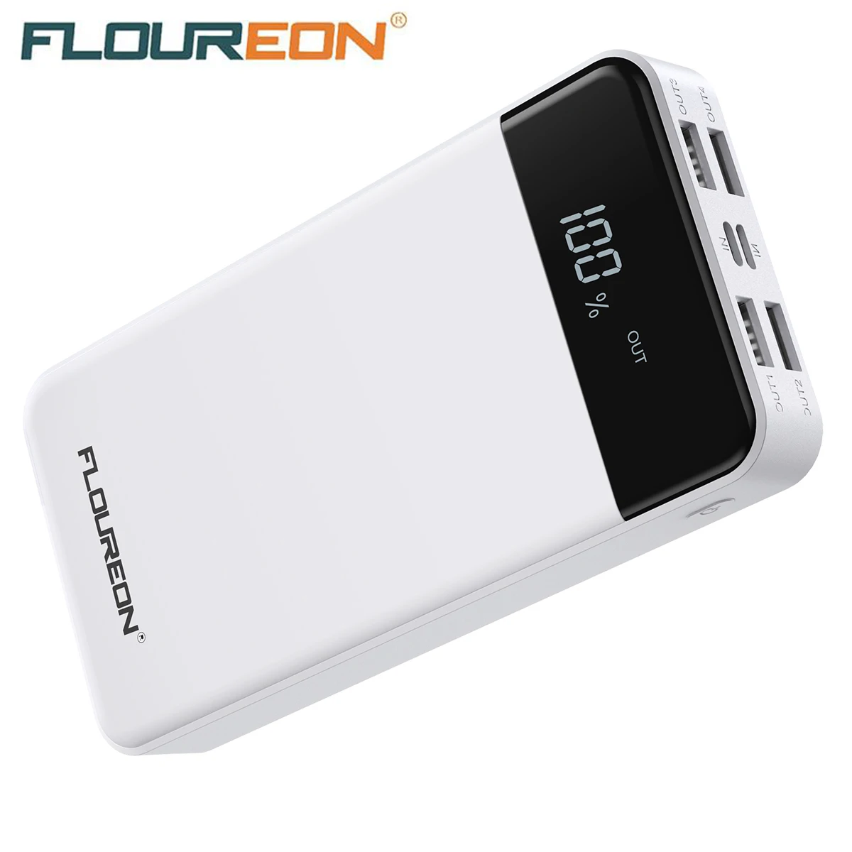 FLOUREON 20000 мАч Внешний аккумулятор для iPhone Xs Max XR 8 7 Samsung 2.1A Быстрая зарядка 4 USB выход 2
