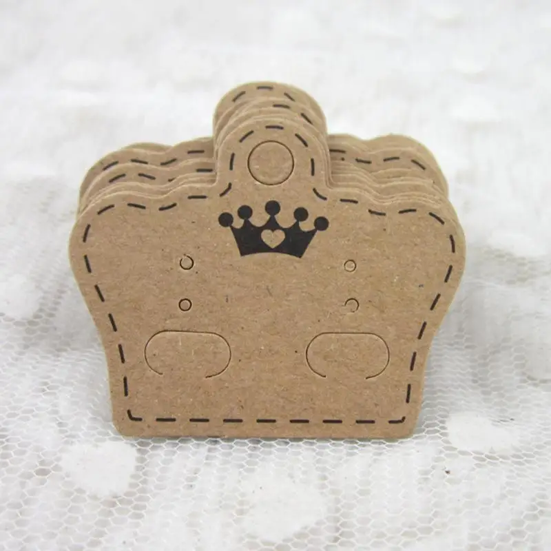 100 шт. бумажные серьги гвоздики в форме короны|Упаковка и стойки для украшений| |