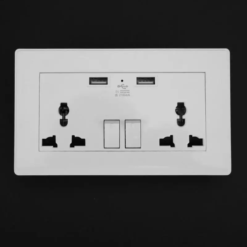 2.1A настенная розетка с двумя usb портами адаптер питания розетки 2 порта панель