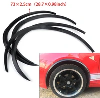 4pcs car truck carbon fiber black rubber wheel eyebrow protector lip sticker trim fender flare anti scratch for ford vw audi