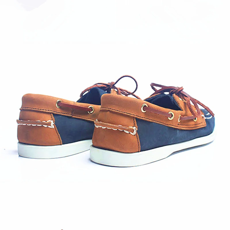 Hot Sale!! Boat Shoes Men Genuine Leather Loafers Mixed Colors Lace Up Driving Car Leisure Man Casual Size 11 12 | Обувь