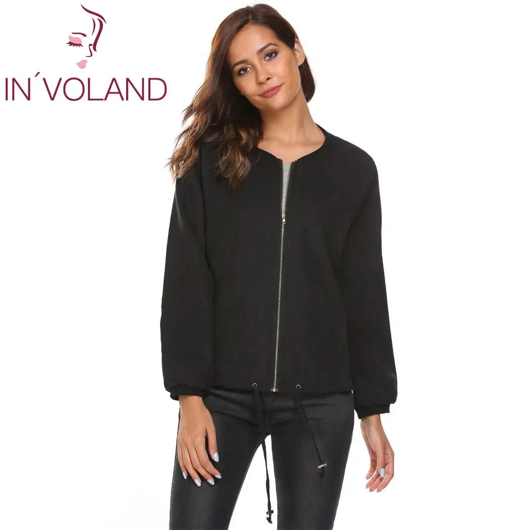 Для женщин с длинным рукавом и стоячим воротником куртка натуральный цвет на